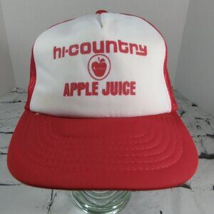 Hi-Country Apple Juice Vintage Snapback Trucker Hat Red White Foam Front Cap